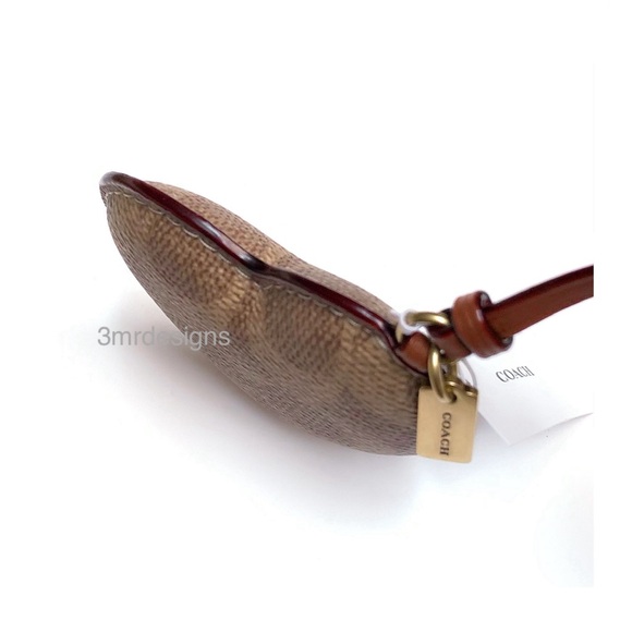 NWT COACH HEART PUFFY Coated Canvas & Glovetanned Leather Bag Charm/Keychain - Picture 7 of 9